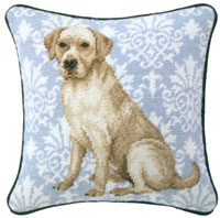 Golden Lab Needlepoint Pillow