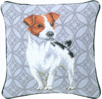 Jack Russell Terrier Needlepoint Pillow